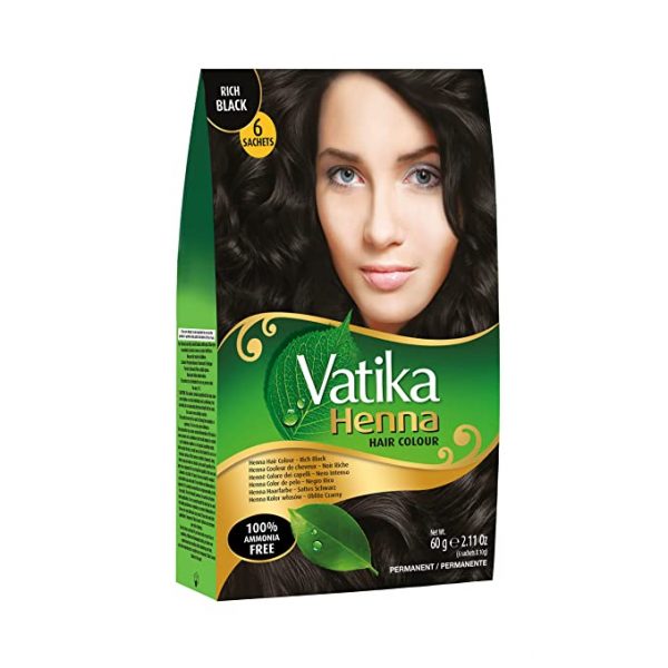 Dabur Vatika Henna Hair Colour (Jet Black) 6 x 60gr